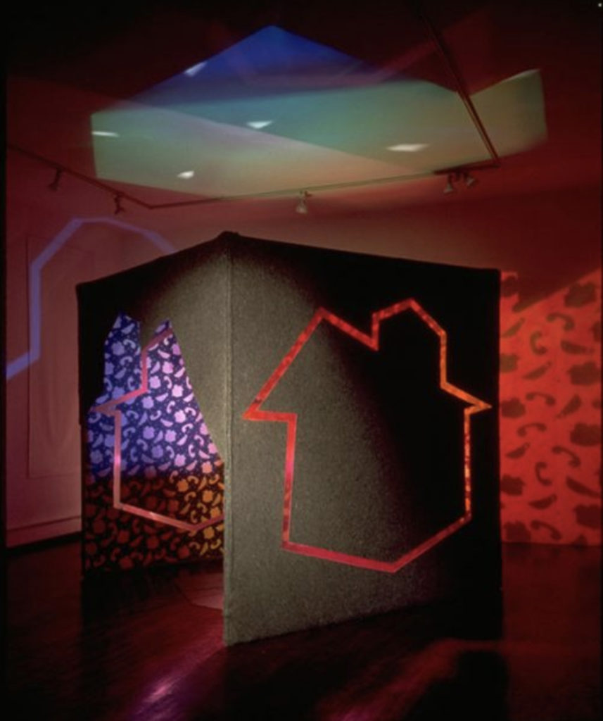 Light and sculpture installation by Anita Thacher titled All Through the House